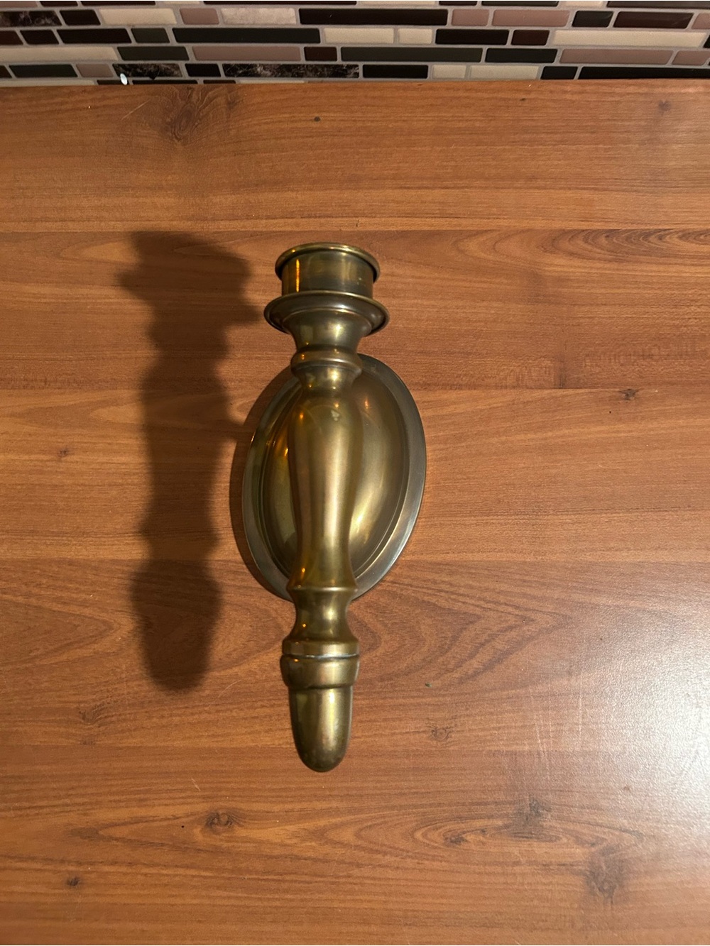Vintage Brass Wall Sconce Candle Holder - Gold Finish